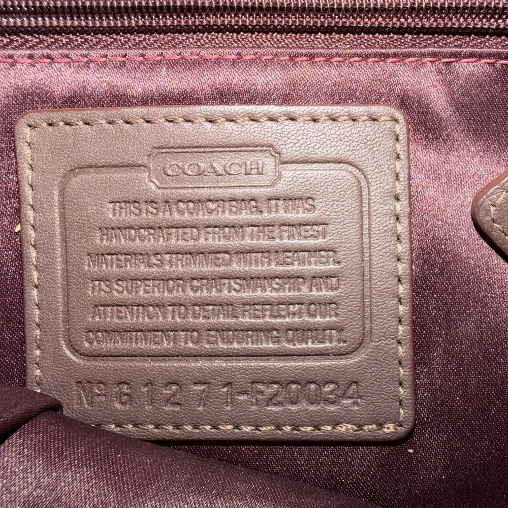 Coach Purple and Brown Shoulder Bag - Picture 3 of 3